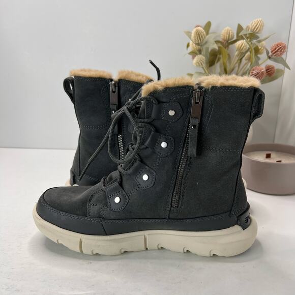 Sorel Explorer Next Joan Waterproof Casual Boots Grill/Fawn/White Women 7 NWOB - Picture 6 of 10